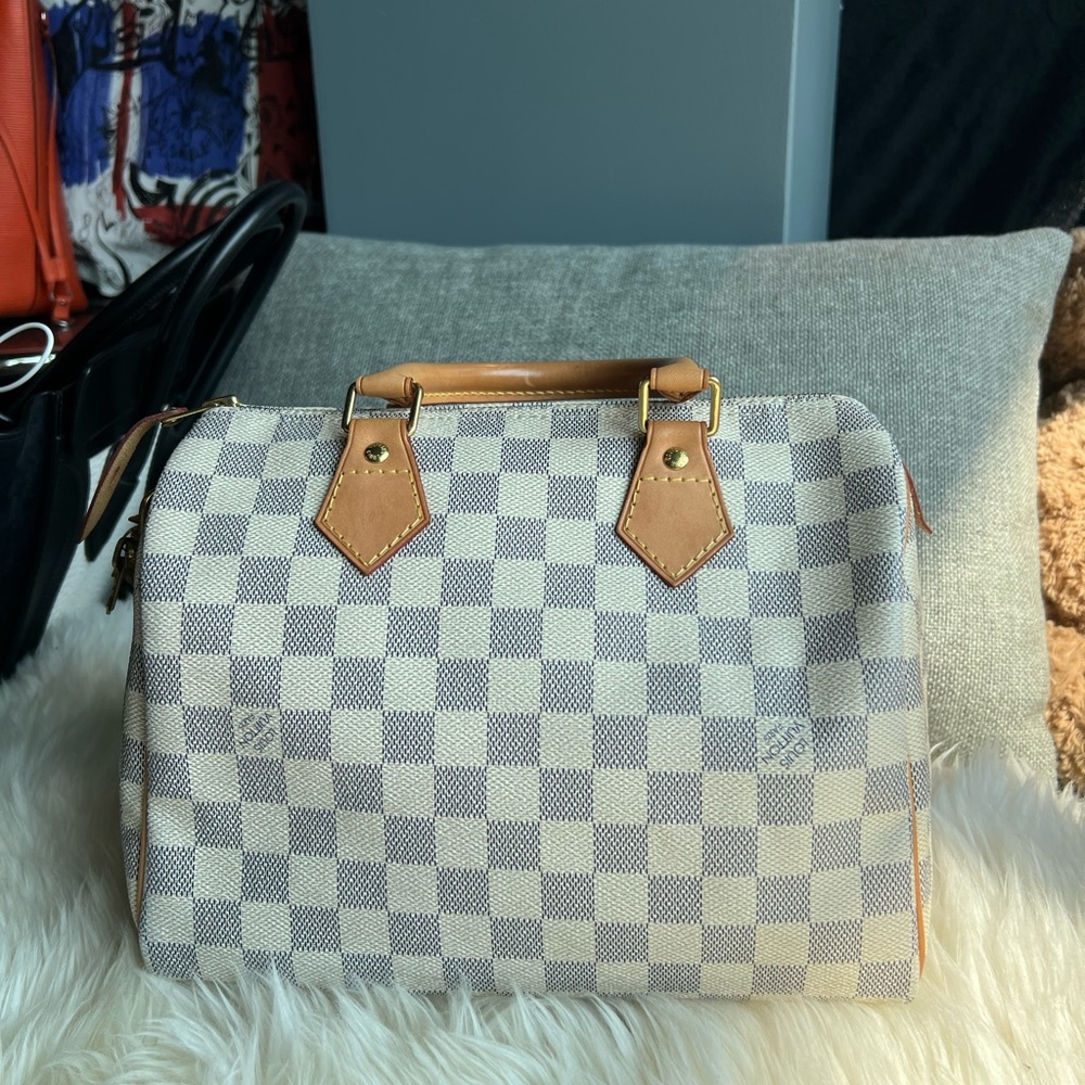 LOUIS VUITTON Speedy 25 Pattern Print Damier Azur